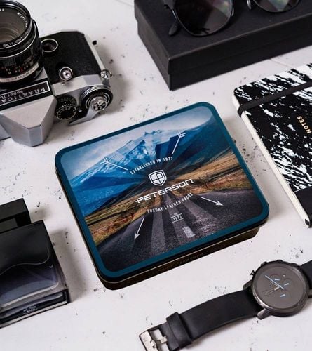 skórzany, duży portfel męski w orientacji pionowej — peterson na Arena.pl