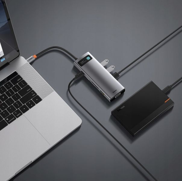 BASEUS ADAPTER HUB USB-C 3xUSB HDMI 9w1 RJ45 SD zdjęcie 10