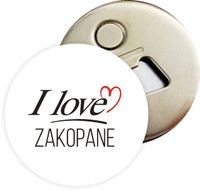 Otwieracz DO PIWA z magnesem pamiątka I LOVE ZAKOPANE różne miasta