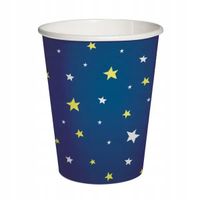 Kubeczki papierowe niebieskie w gwiazdy kosmos 8szt