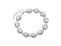 RODOWANA SREBRNA BRANSOLETA BIAŁ CYRKONIE KLASYK