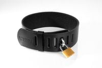 obroża z kłódką czarna l primal bond whips
