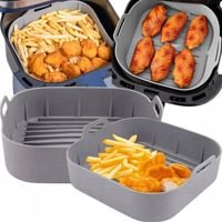 2X WKŁAD SILIKONOWY DO AIR FRYER FRYTKOWNICY BEZTŁUSZCZOWEJ FORMA 18x18