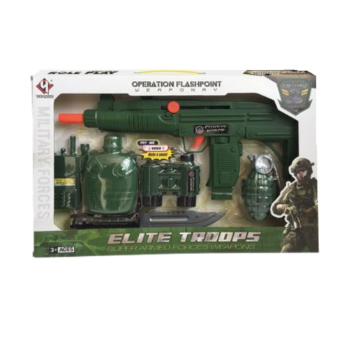 DUŻY ZESTAW WOJSKOWY KARABIN NÓŻ GRANAT KRÓTKOFALÓWKA BIDON ZABAWA W OJNĘ na Arena.pl