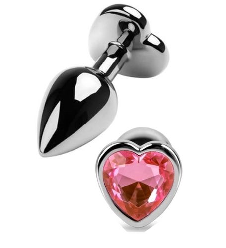 Metalowy plug z różowym serduszkiem na Arena.pl