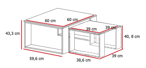 Zestaw stolików Loft beton/biały na Arena.pl