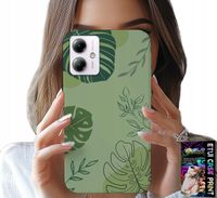 ETUI DO MOTOROLA MOTO G14 - ZIELONE LIŚCIE ROŚLINNE WZORY PLECKI