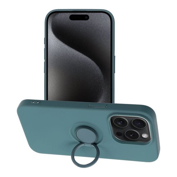 Futerał SILICONE RING do IPHONE 15 Pro zielony zdjęcie 1