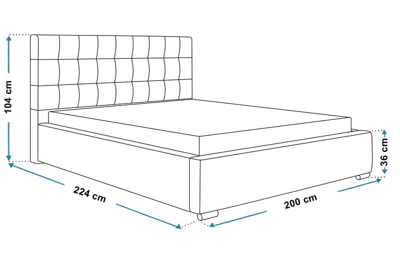 Łóżko tapicerowane LUX 2 180x200 ze  Stelażem i pojemnikiem zdjęcie 12