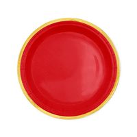 Talerzyki papierowe czerwone ze złotym brzegiem Classic Gold, 18 cm 6 szt.