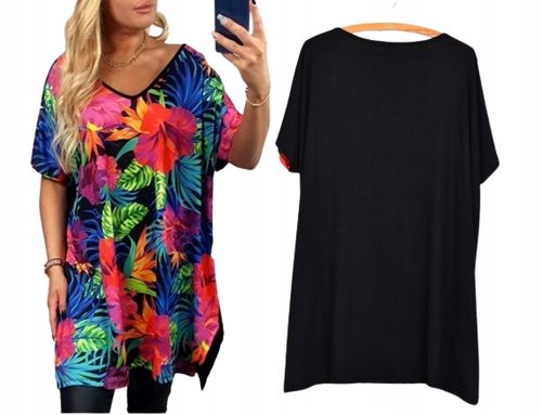 LUŹNA KOBIECA TUNIKA BLUZKA PLUS SIZE V dekolt XL/XXL różne wzory mix 700 na Arena.pl