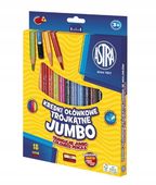 kredki ołówkowe 18 kolorów trójkątne jumbo astra
