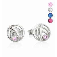 SREBRNE KOLCZYKI Z CYRKONIAMI NA SZTYFT PRÓBA SREBRA 925 DOSTĘPNE RÓŻNE KOLORY