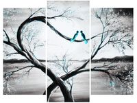 60 90CM OBRAZ 3 ELEM W TURKUSOWYM ŚWIETLE KSIĘŻYCA ŚCIENNY DRUK PŁÓTNO