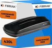 POJEMNY BAGAŻNIK DACHOWY BOKS BOX KUFER FIRRAK 430 litrów 175x80x44 cm