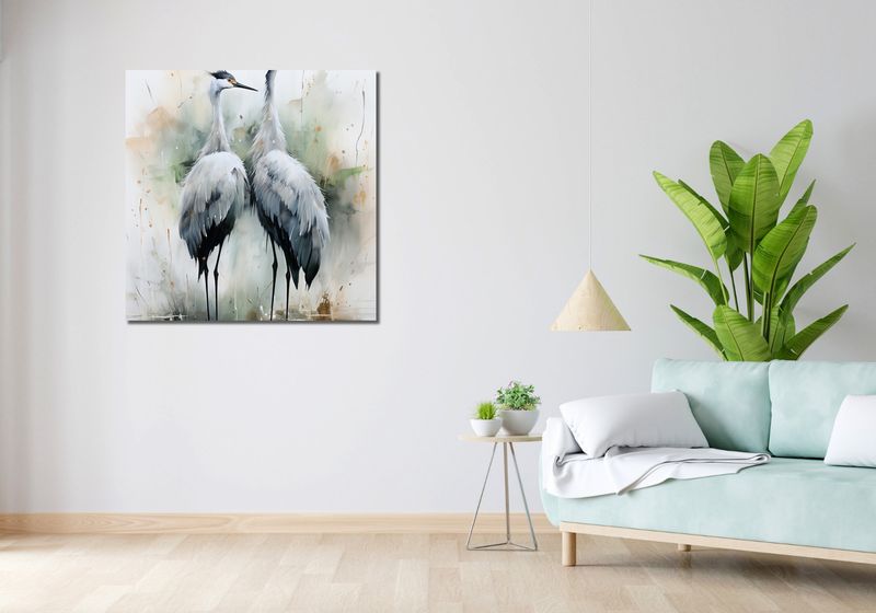 Obraz 90x90cm Tańczące Czaple zdjęcie 2
