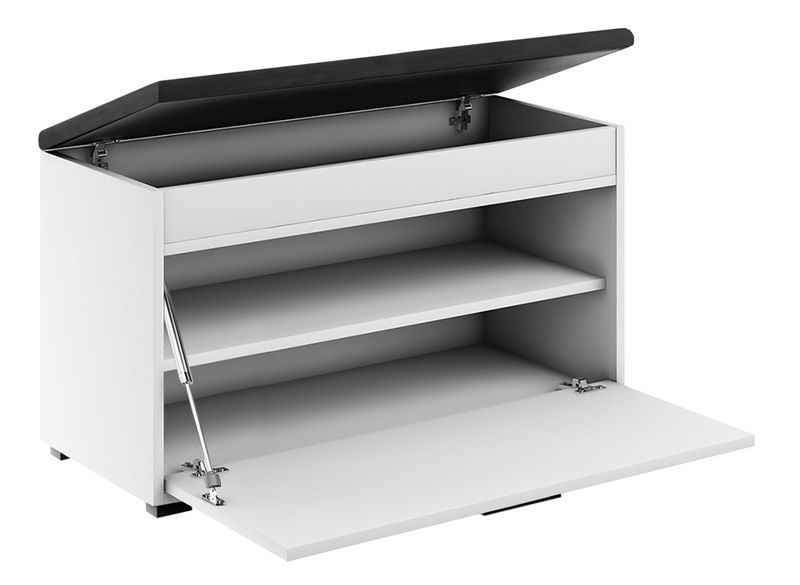 szafka półka na buty kuferek FALA 1W BIAŁA/SZARE UCHWYT CZARNY zdjęcie 2