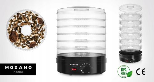 DUŻA SUSZARKA DO GRZYBÓW OWOCÓW WARZYW ZIÓŁ SPOŻYWCZA MOCNA 500W 6 SIT na Arena.pl