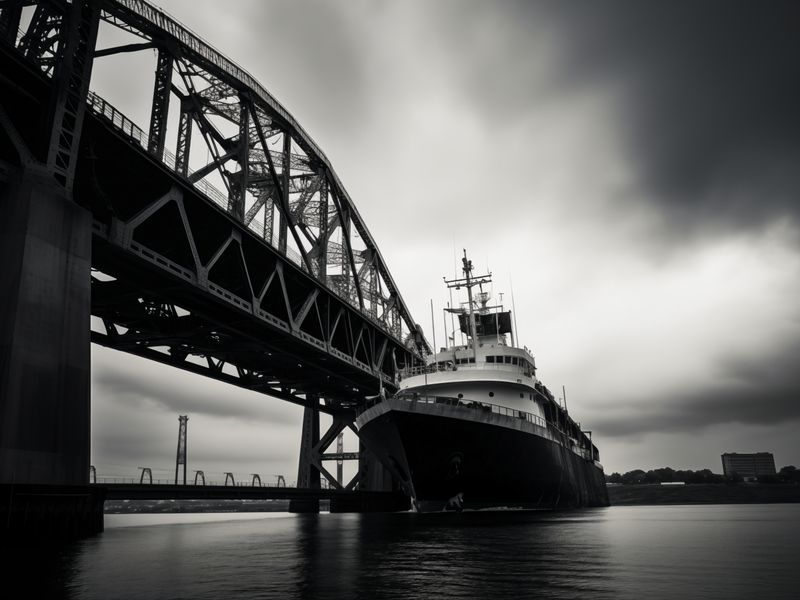 Plakat 40x30cm Statek przy Moście zdjęcie 1