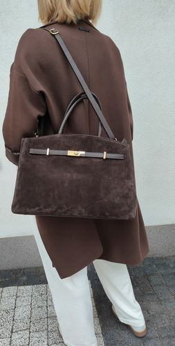 Torebka skóra zamszowa czekoladowa VeraPelle na Arena.pl