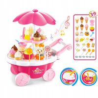 SKLEP WÓZEK LODZIARNIA CUKIERNIA DŹWIĘK LED 39 ELEMENTÓW DLA DZIECI