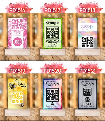 STATUETKA Z TABLICZKĄ z miejscem na kod QR I TWOJE LOGO nadruk UV na Arena.pl