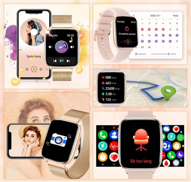 SMARTWATCH ZEGAREK DAMSKI POLSKIE MENU ROZMOWY SPORT AMOLED 4 PASKI zdjęcie 2