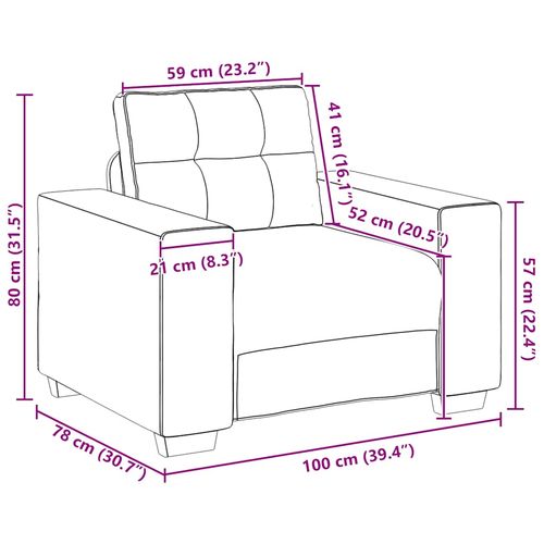 Sofa Fotel Różowy 59 cm Aksamit na Arena.pl