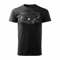 Koszulka z samochodem MAZDA RX-7 RX 7 męska czarna REGULAR M