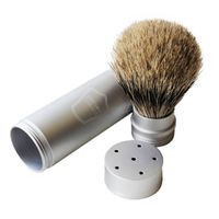 PARKER TRAVPB Składany Podróżny Pędzel do Golenia z Włosiem Borsuka z Aluminiową Rączką