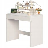 Jugend-Computertisch, Weiß, Moderner Loft-Tisch mit Schublade, 90 cm
