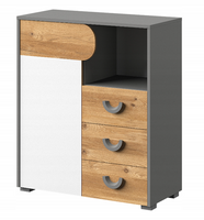 Nowoczesna Komoda 1D3SZ Grafit 80 cm KARO DL
