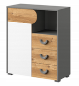 Nowoczesna Komoda 1D3SZ Grafit 80 cm KARO DL