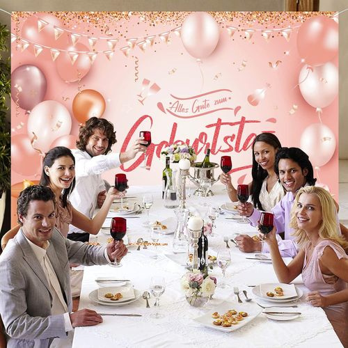 Tło urodzinowe Natooz Różowe Złoto 210x150cm Baner na Urodziny na Arena.pl