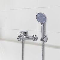 Bateria wannowa ścienna z prysznicem chrom zestaw do wanny łazienkowy YOKA