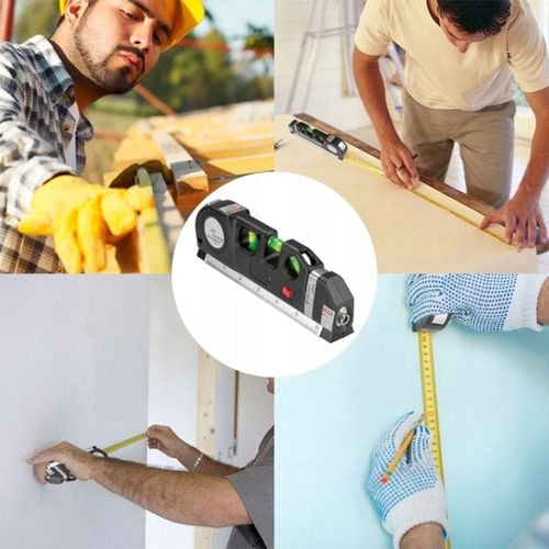 POZIOMICA LASEROWA Z MIARKĄ MIARĄ 250CM LASER KRZYŻOWY 3 LIBELKI na Arena.pl