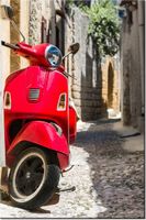 100 70CM OBRAZ PŁÓTNO CZERWONY SKUTER PŁÓTNO RAMA