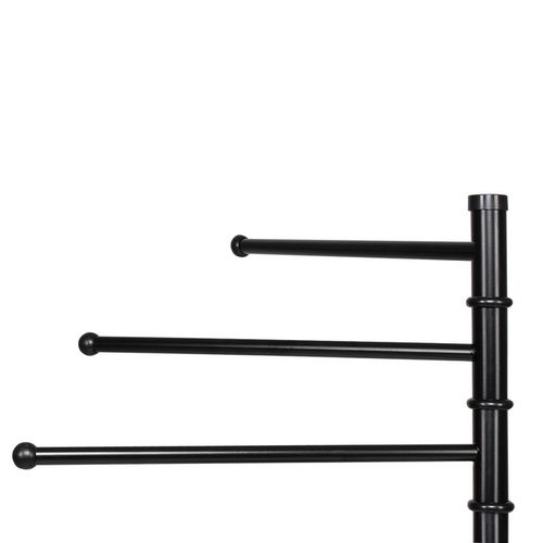 Wieszak łazienkowy na ręczniki 3-ramienny wys. 86 cm obrotowy czarny na Arena.pl