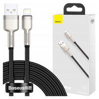 Kabel USB do Lightning Baseus Cafule, 2.4A, 1m (czarny)
