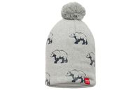 BROEL Frame czapka dla chłopca na zimę niedźwiedź szara 46-48