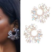 ZŁOTE okrągłe kolczyki z cyrkoniami opalizujące kolorowe wesele trendy