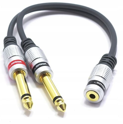 ADAPTER GNIAZDO JACK 3,5 TRS STEREONA 2X 6,3 WTYK JACK TS MONO VITALCO na Arena.pl