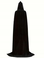 Peleryna Czarna długa z Kapturem Halloween 175cm