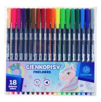 cienkopisy trójkątne 0.4mm 18 kolorów jednorożec astra