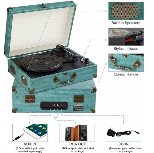 Gramofon Mersoco M435 33/45/78 BLUETOOTH AUX RCA na Arena.pl