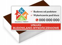 Wizytówki firmowe reklamowe 100szt USŁUGI BUDOWLANO WYKOŃCZENIOWE