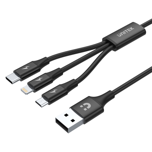 Unitek przewód ładujący USB 3 w 1 czarny C14049BK na Arena.pl