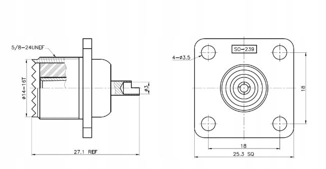 10 szt Gniazdo UC1 SO239 zdjęcie 7