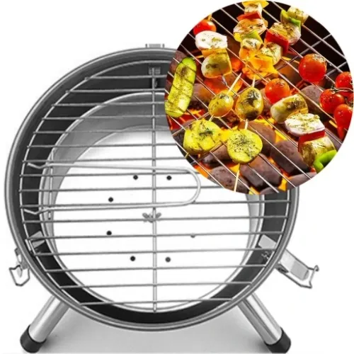 GRILL KOPUŁOWY OGRODOWY ZAMYKANY GRIL Z POKRYWKĄ WĘGLOWY BRYKIET na Arena.pl