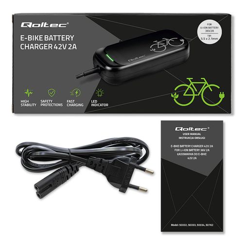 Qoltec Ładowarka e-bike 42V 2A, wodoodporna, CE na Arena.pl